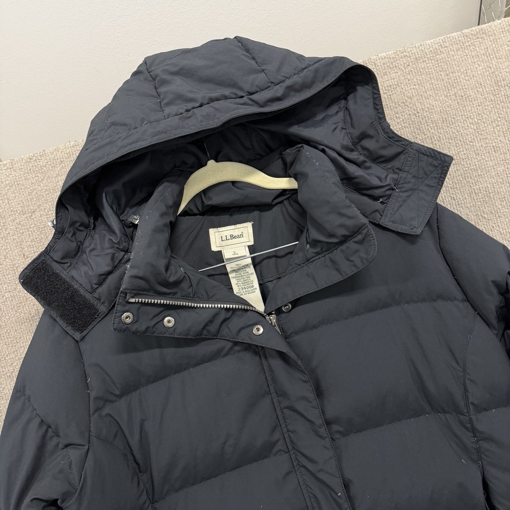 LL Bean Ultrawarm Jacket Black Woman's Sz Large Regular Goose Down 234009